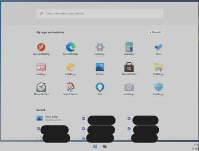 Windows 10X Start Menu